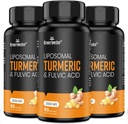 2000 mg Curcumina Turmerica Liposomal con Pepe Nero & Ginger per assorbimento superiore con acido Fulvico e acido Humico 180 Softgels - 3 mesi di alimentazione