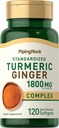 Piping Rock Turmeric e Ginger Supplement | 120 Softgel Capsule | con Black Pepper Extract | Herbal Extract Complex | Non-GMO, Gluten Free