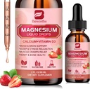 Magnesio Liquid Drop, Magnesio Glycinate Supplement Complex con Magnesio Taurate, Citrato, Calcio, Potassio, Vitamina, Zinco - Supporto Rilassamento, Energia e Salute Bowel