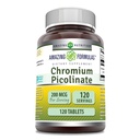 Incredibile formula Chromium Picolinate Supplemento | 200 Mcg Per Serving | Compresse | Non-GMO | Gluten Free | Made in USA (120 Count)