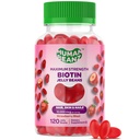 Biotin Jelly Bean Gummy Vitamine, Biotina di massima resistenza per capelli, pelle e unghie, 10.000 mcg per porzione, Vitamine di crescita dei capelli per gli uomini e le donne, 120 Fagioli di gelatina di fragola, Kosher