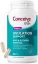 Supporto di ovulazione CONCEIVE PLUS | Myo-Inositol & D-Chiro Inositol per la fertilità femminile | Supplementi PCOS per l'equilibrio dell'ormone della salute riproduttiva per le donne | COQ10, acido folico, Ginger | 30 giorni di alimentazione