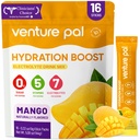Imballaggio della polvere dell'elettrolita senza zucchero di Venture Pal - Imballaggio di idratazione del liquido giornaliero IV | Miscela di bevanda degli elettroliti con 5 vitamine & 7 elettroliti | Keto Friendly | Non OGM | Vegan certificato | 16 Sticks