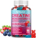 Creatina Monoidrato 8000mg Gummies con BCAA, L-Carnitina, Taurina e vitamina B12 - Supplemento pre allenamento per la crescita del muscolo, resistenza & energia, Multi-Flavor Chewable Gummies, 90 Contenitore per uomini e donne