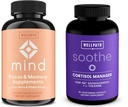 WellPath Mind Brain Integratore per Memoria e Focus con Lion's Mane e Soothe Cortisol Manager con KSM-66® Ashwagandha & L-Theanine