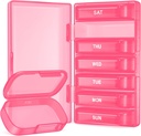 Organizzatore di pillole settimanali ingrandito, 7 giorni Case scatola di pillole facile da aprire, BPA-Free Medicine Organizer con 7 contenitore interno di pillole separato per vitamine, oli di pesce, integratori