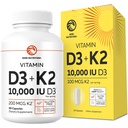 Vitamina D3 K2 5000 IU per il sistema immunitario, Forti Bones & Teeth Support | Vit D3 125mcg, Vitamina K2 MK7 100mcg, Calcio 210mg & BioPerine | 3rd-Party Tested, Non-GMO | 60 capsule (2 mesi di alimentazione)