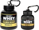 Contenitore della polvere della proteina di ONMYWHEY da andare - imbuto della bottiglia dell'acqua di viaggio per miscele, contenitore di supplemento di pre-allenamento portatile &amp; imbuti del Dispenser, mini supplementi di pre-allenamento bottiglie portachiavi