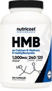 Nutricost HMB (Beta-Hydroxy Beta-Methylbutyrate) 1000mg (240 capsule) - 500mg Per Capsule, 120 Serve - Gluten Free e Non-GMO