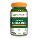 Pure Nutrition Organic Spirulina 2400mg per Serving | 180 Tavolette Veg | Spirulina Powder Organic Tablets | Supporta pelle sana & Boost Immunity | Non OGM
