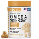 Olio di salmone per cani - 180 Trattamenti Omega Mastica morbida per pelle e cappotto - Fish Oil Blend di acidi grassi essenziali, Omega 3 e 6, vitamine, antiossidanti e minerali - Made in USA