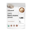 NatureBell Organic Lions Mane Powder 1,500mg Per Serving, 1lb | Tutto il corpo di fruttificazione & Mycelium Mushroom Source – Focus, Memoria, & Immune Health Supplement – Non-GMO, Vegan