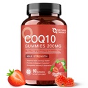 NATURE TARGET CoQ10 Gummies 200mg – Alto assorbimento Coenzima Q10 Integratori per Cuore, Energia & Antiossidante con PQQ,Zinc & Ashwagandha, Fragola Flavor, 90 Conte