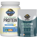 Garden of Life Protein & Creatine Bundle – Vegan Vanilla Protein Powder 20 Serve con BCAA, Probiotici & Enzimi + Creatina Monoidrato Pre Workout 60 Serve per muscolo, resistenza e prestazioni