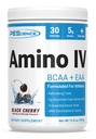 PEScience Amino IV BCAA & EAA Powder, Aminoacidi essenziali, Taurina, Elettroliti per l'idratazione e il recupero del muscolo, Zucchero Libero per uomini e donne, Post Workout - Ciliegia nera, 30 Serve