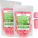 XPRS Nutra Vegan Size 0 Capsule Separate - 100 Contenitori Premium Capsule Vuoti Separati in Borse - Pillole 0 Vuoto per Integratore fai da te Riempimento (Pink)
