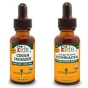 Herb Pharm Kids Certificato-Organico Alcol-Free Cough Crusader Liquid Herbal Formula, 1 Ounce & Kids Certified-Organic Alcohol-Free Echinacea Glycerite Liquid Extract, 1 Ounce