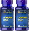 Puritan's Pride L-Arginina 500 mg, Heart Health Support, 100 Conte (Pack of 2)