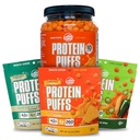 Twin Peaks Low Carb, Keto Friendly Protein Puffs, 3 Borse di Assorted Flavor Puffs + 1 Jug Nacho Cheese Flavor Puffs