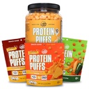Doppia Vette Basso Carbo, Keto Friendly Protein Puffs, Parmigiano Aglio (300g, 21g Protein, 2g Carbs) + Picchi Gemelli Ingredienti Basso Carbo, Keto Friendly Protein Puffs, (Variety Pack, 2.1 Ounce), 2 Serve,