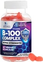 B complesso Integratore Gummies con Vitamina C & Acido Folico, Gomma Super Vitamina B ad alta resistenza con Nia, B6, Acido Folico, B12, Biotina, Integratori di Supporto Immune Energetico della Natura - 60 Gummies