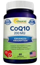aSquared Nutrition CoQ10 200mg - 60 Capsule - CO Q 10 Supplemento - Coenzyme Q10 Ubiquinone Pillole - Vegan CoQ-10 Extra Antiossidante Vitamina - alternativa a Softgels & Gummies