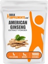 BulkSupplements.com Polvere di Ginseng americana - Supplemento Ginseng, Integratori di erbe - Gluten Free, 1g per porzione, 5kg (11 lbs) (Pack of 5)