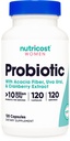 Nutricost Probiotico per le donne 10 miliardi di CFU, 120 capsule - Complesso con Acacia Fiber, Uva Ursi & estratto di mirtillo, Non OGM & Gluten Free