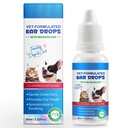 Trattamento del mito dell'orecchio per cani e gatti - Relief & Cleaner Itch ad azione rapida, Formula di Vet-Recommended con Aloe Vera lenitiva, Cleaner su contatto & Soothes prurito, Soluzione di pulizia dell'orecchio delicato, 0.75 fl oz