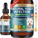 Trattamento di infezione del lievito naturale del cane di VICSOM per i cani, Irritazione di sostegno naturale della pelle di prurito e dell'orecchio, Rilievo di infezione del lievito del cane, irrigazione di sostegno, prurito e infiammazione 60ml