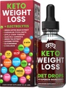 Gocce di dieta di perdita di peso Keto, Suppressore naturale dell'appetito, Bruciatore grasso per le donne e gli uomini con sidro di mela, Estratto di chicco di caffè verde, Cinnamon, Metabolismo di pepe di Cayenne Booster