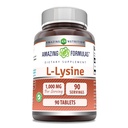 Incredibile Formulas L-Lysine 1000mg Aminoacido compresse Supplemento | Non OGM | Gluten Free | Made in USA (90 Count)