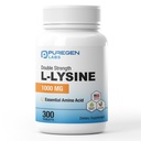 Puregen Labs L-Lysine Extra Strength 1000 MG per Tablet - 300 Serve | Alto potere, Immune e Collagen Sintesi di supporto, Non OGM, NO Gluten e Dairy - 300 compresse