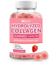 Gummie di collagene per le donne, Peptidi di collagene idrolizzati Gummies con Biotina, Integratori di collagene Gomma con Vitamina B12, C, D, Zinco per Unghie per Capelli