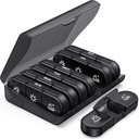 PULIV organizzatrice settimanale di pillole 3 volte al giorno, scatola di pedaggio portatile 7 giorni con grandi contenitori di pillole, caso di pillole leggero per vitamine, farmaci, integratori e oli di pesce (nero)
