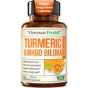 Ginkgo Biloba Supplemento con curcumina e pepe nero per alto assorbimento - Ginko Biloba Capsule con Curcuma per messa a fuoco, supporto di memoria, Joint & Brain Health - NonGMO - 180 Vegan Capsule