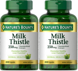 Latte Bounty della natura capsule di cardo, tradizionalmente usato per la salute del fegato, supplemento di erbe, 250 mg per porzione, 200 conte (pacchetto di 2)
