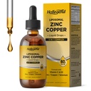 Gocce liquide di rame di zinco liposomiale, 50 mg zinco picolinato con rame, selenio, vitamina C&D3 per il supporto immunitario e tiroide, integratori minerali di assorbimento rapido per uomini e donne, mirtillo, 2 Fl Oz