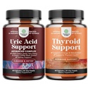 Bundle di Estratto di chicco di caffè verde per Uric Acid Cleanse & Detox con Turmeric Tart Cherry & Celery Seed and Herbal Thyroid Support Complex con L Tyrosine, Bladderwrack, Selenium & Pure Ashwagandha