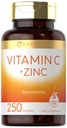 Carlyle Vitamin C con Zinco | 250 Softgels | Biodisponibile | Acido Ascorbico | Zinc Oxide | Non OGM e Gluten Integratore Libero