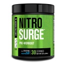 Jacked Factory NITROSURGE Pre Workout Supplement - Energy Booster, Gains Instant Strength, Clear Focus & Intense Pumps - NO Booster & Powerful Preworkout Energy Powder - 30 Serve, Blue Raspberry