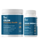 Dr. Tobias Colon Salute quotidiana & Vegan Omega 3 Olio di alghe - Benessere digestivo e Assistenza sanitaria quotidiana con Psyllium Husk e DHA EPA Omega 3s, Vegan, Non OGM