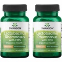 Swanson Lactobacillus Rhamnosus con FOS - 5 miliardi di CFU - Supporto sanitario digestivo con Fructooligosaccharides - Supporto probiotico per la salute Gastrointestinale* - Vegan - 60 Caps Veggie (2 Pack)