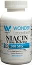 Wonder Laboratories High Potancy Time Release Niacin (Vitamin B3) 500 Mg 300 Tablets Non OGM, Gluten Free Supplement