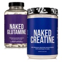 NAKED Pure Micronized Creatine Monohydrate 200 Serve + Pure L-Glutamine 240 capsule Bundle: Vegan, Non-OGM, Gluten Free. Minimize Muscle Breakdown & Migliorare la sintesi proteica. Nulla di artificiale