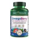 Prodotti di purezza OmegaBerry Fish Oil con vitamina D3 e Acai organici - 1250mg Concentrated Olio di pesce ultra puro Omega-3, 500mg DHA + 650mg EPA - 60 Gel Morbidi - 30 giorni di alimentazione da