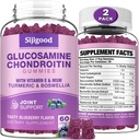 2 Confezione Glucosamina Chondroitin Gummies, Glucosamina Extra Forza Condroitina MSM con Elderberry & Turmeric, Salute Congiunta, Flessibilità, Antiossidante, Immune per Adulti-Blueberry Aromaed, 120 Gummies