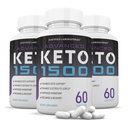 (3 Pack) Advanced Keto 1500 Keto Pills 1275MG Nuova e migliore formula contiene Aceto di sidro di mele Extra Vergine Olio d'oliva Polvere di tè verde Foglia 180 capsule