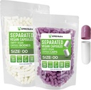 XPRS Nutra Vegan Size 00 Capsule Separate - 500 Contenitori Premium Capsule Vuoti Separati in Borse - 00 Pillole Vuoto per Integratore fai da te Riempimento (Lavender/White)