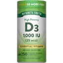 Verità della natura D3 1000 IU | 250 Softgels | Vitamina essenziale D | Non OGM & Gluten Supplemento gratuito